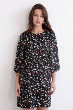 Martichelli Платье чёрное в цветок  фото 13