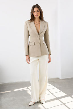 Siyah Fitted/Bele Oturan Dokuma Blazer Ceket TWOAW26BC00000 - Trendyolmilla фото 2