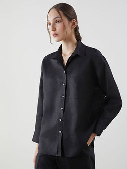 Oversize %100 Keten Kad?n G?mlek