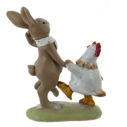 Фигурка декоративная "Заяц с курицей", L8 W4 H10,5 см