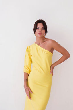 Асимметричное платье лимонное - Martichelli фото 16