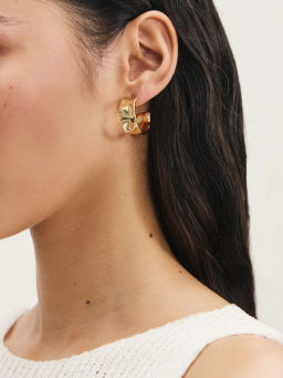 Серьги геометрические из мятого металла / Zarina