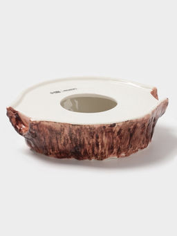 Блюдо для подачи Magistro Wood, 20.5×18.7×5.5 см, фарфор, коричневое