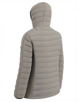Куртка женская гибридная стёганая с капюшоном с графеновой подкладкой бежевого цвета 9622_1B