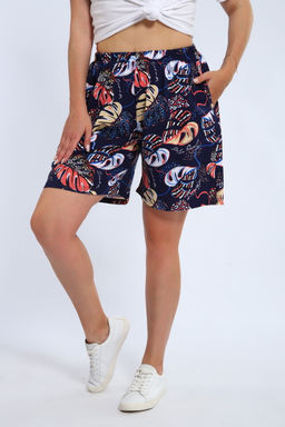 Шорты женские из кулирки Цветник папоротник