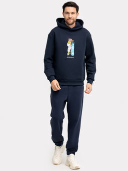 Худи мужское в синем цвете с печатью неви +печать 121794 - Mark formelle фото 2