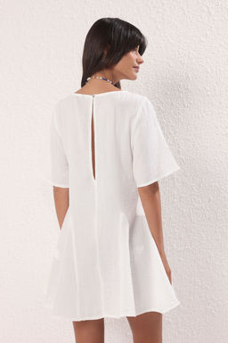Trendyolmilla Siyah Muslin 100% Pamuk Plaj Elbise TBESS25EL00135  фото 4