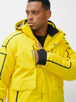 Горнолыжный костюм мужской зимний желтого цвета 390J - Leifensh фото 17