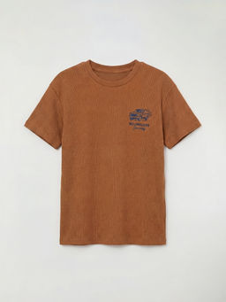 Bisiklet Yaka Bask?l? Erkek ?ocuk Ti??rt