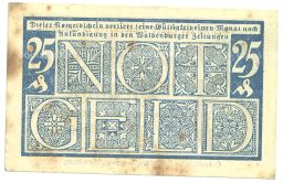 25 пфеннигов 1920 года Германия Нотгельд (Вальденбург)