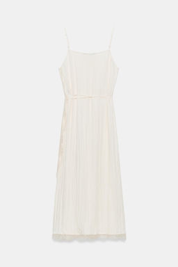 VESTIDO MIDI LENCERO ENCAJE / Crudo - Zara фото 7