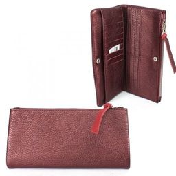 Портмоне женское Croco-ПР-800 натуральная кожа 3 отд, 14 карм, бордо металлик (232) 239937