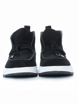 01-5281-5 BLACK Ботинки демисезонные женские (натуральная замша, байка)