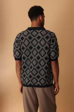 TRENDYOL MAN Lacivert Oversize Fit Ajurlu Polo Yaka Triko Tshirt TMNSS25PO00040 - Trendyolmilla фото 4