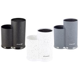 Подставка для ножей и кухонных принадлежностей двойная 22см (чёрный мр., мр., белый мр..) (7607) /KAMILLE/