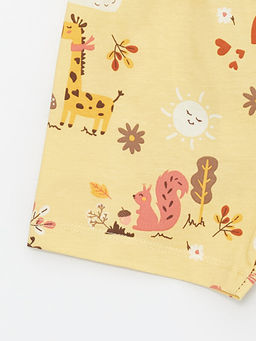 Beli Lastikli Bask?l? K?z Bebek Pijama Alt