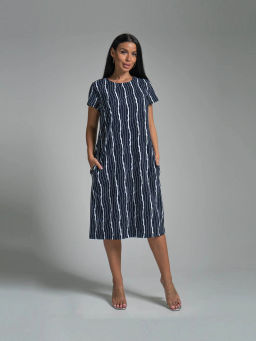 Платье женское, цвет синий белый