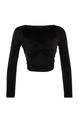 Siyah Cut Out/Pencere Detayl? Orme Bluz TPRAW24BZ00027