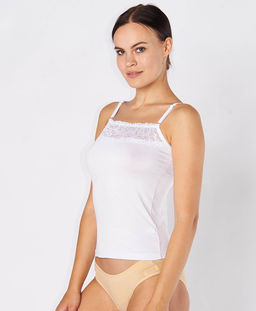 Майки женские Cherry Girl 817 модал, эластан белый размеры M, L, XL