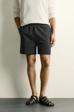 BERMUDA REGULAR FIT SEERSUCKER CONFORT / Gris antracita - Zara фото 2