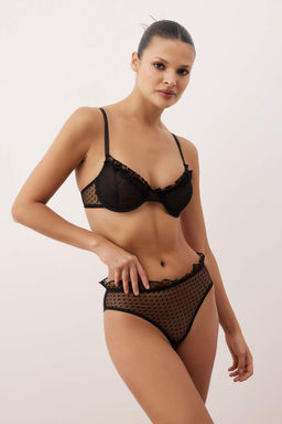 Siyah Puantiyeli F?rf?rl? Tul Kaps?z Ask?l? Orme Ic Camas?r? Tak?m? THMAW26CC00002 - Trendyolmilla фото 6