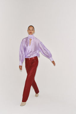 CAMISA SATINADA LAZADAS ZW COLLECTION / Morado