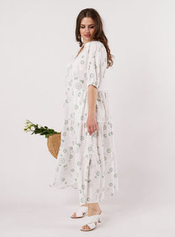 Платье ANDINA CITY 806-2 белое в круги фото 5