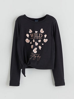 Ba?lama Detayl? K?z ?ocuk Ti??rt