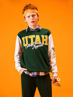Okulun Favorisi Rengarenk Bask?l? Sweatshirt