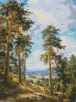 Вышивка крестиком 40х50см, Лес