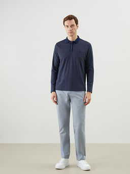 Polo Yaka Uzun Kollu Erkek Sweatshirt