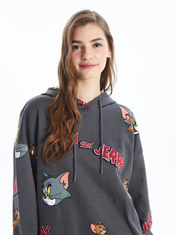 Tom & Jerry Bask?l? Oversize Kad?n Hoodie - Waikiki фото 2