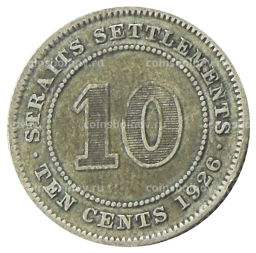 10 центов 1926 года Стрейтс Сетлментс