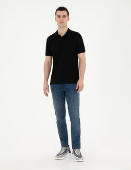 Siyah Regular Fit Basic Ti__rt