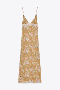 FLORAL PRINT LACE MIDI DRESS - Zara фото 7