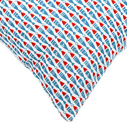 Наволочка декоративная 43х43см "Рыбы" голубой, искусственная ткань, на молнии (Китай)