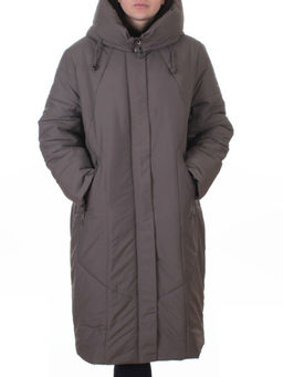 A615 GRAY/BEIGE Пальто зимнее женское (верблюжья шерсть, 120 гр. холлофайбер) - Фабричный китай фото 3
