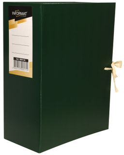 Короб архивный INFORMAT 120 мм А4 ассорти бумвинил, 2 завязки, вместимость до 120 листов с...