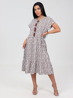 761 ЖЕНСКОЕ ПЛАТЬЕ (Коричневый/белый) - А-дина фото 2