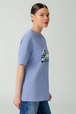 Арт. 3-1146 Футболка женская 42-50 (5 шт) Цвет:сиреневый - Калинка фото 13