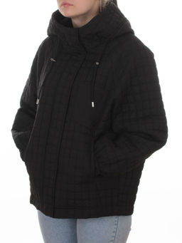 8039 BLACK Куртка стеганная демисезонная женская (100 гр. холлофайбер)