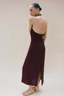 VESTIDO HALTER ALAMARES / Burdeos - Zara фото 4