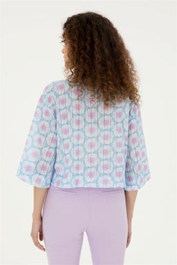 U. S. Polo Assn / Женская голубая рубашка с длинным рукавом - U.s. polo assn фото 5