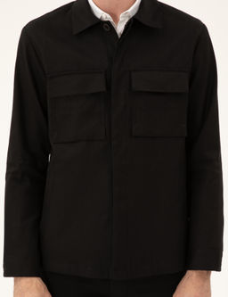 Siyah Slim Fit Keten Kar___ml_ Ceket G_mlek