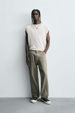 WASHED EFFECT CARPENTER TROUSERS