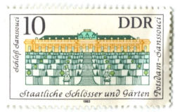 Марка Потсдамский парк Сан-Суси 1983 год Восточная Германия (ГДР)