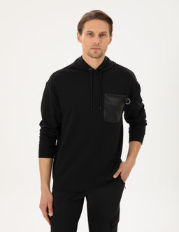 Siyah Comfort Fit Sweatshirt