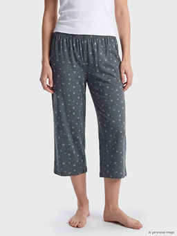 Y?ld?z Bask?l? Kad?n Kapri Pijama Alt?