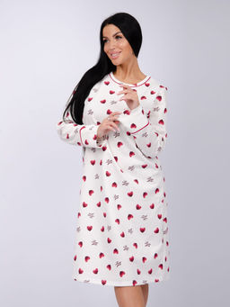 Сорочка Лорейн, футер с начёсом - Малина фото 2