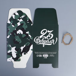 Цена за 2 шт. Коробка подарочная складная, упаковка, 23 февраля, 12?12?12 см